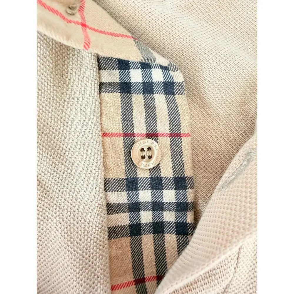 Tan Burberry Polo Shirt - Size XXL- 100% Cotton - Picture 3 of 5